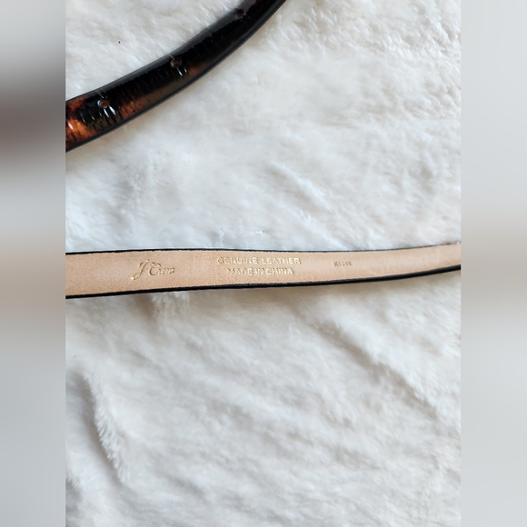 LIKE NEW J. Crew Tortoise Shell Black and Brown Leather Belt - Picture 4 of 6
